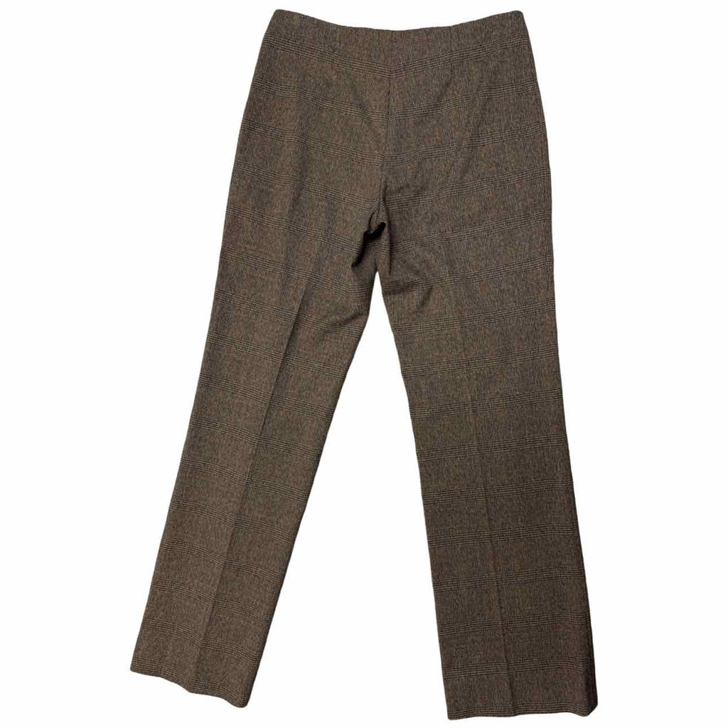 FABRIZIO GIANNT HIGH WAIST ZIP PLAID BACK/BROWN TROUSER SIZE 2