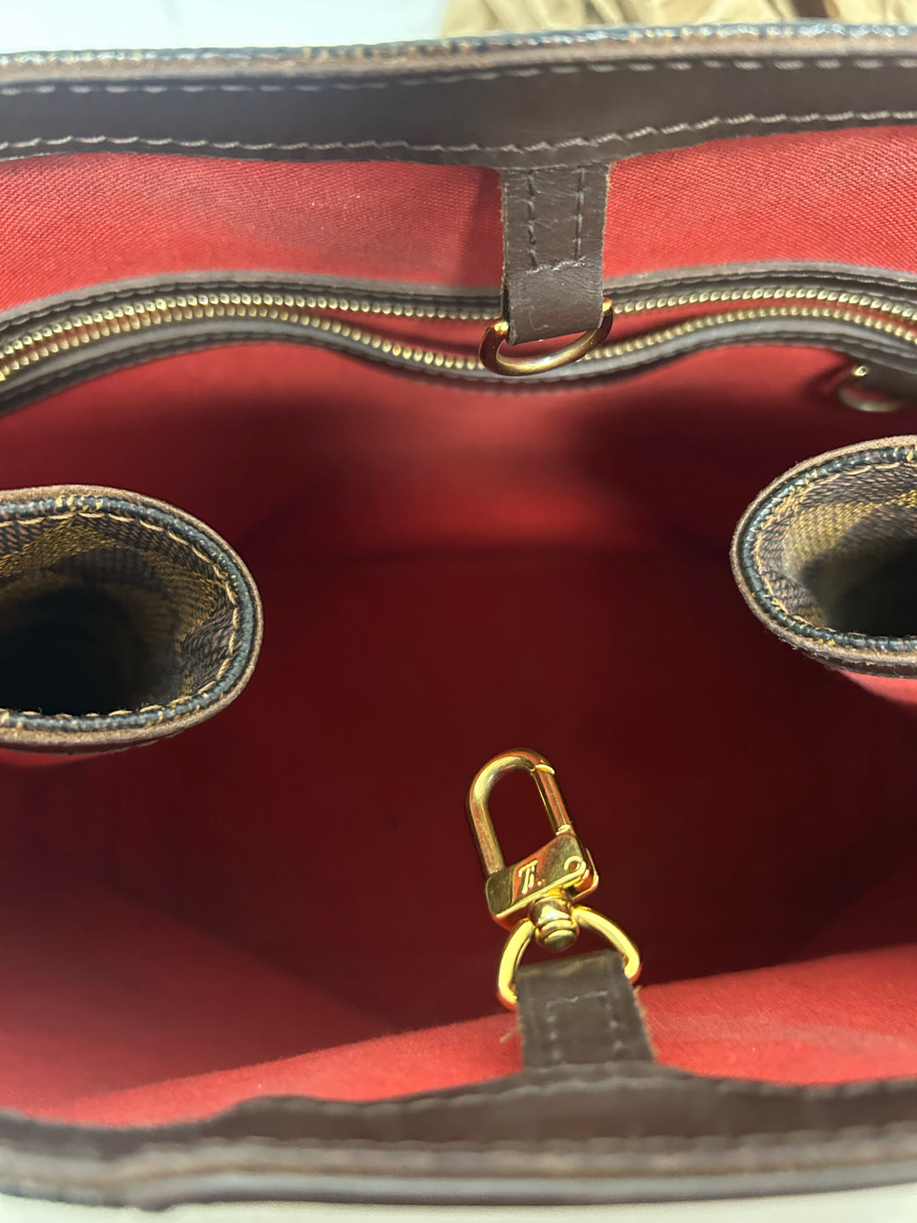 LOUIS VUITTON CABAS RIVINGTON DAMIER BROWN HANDBAG