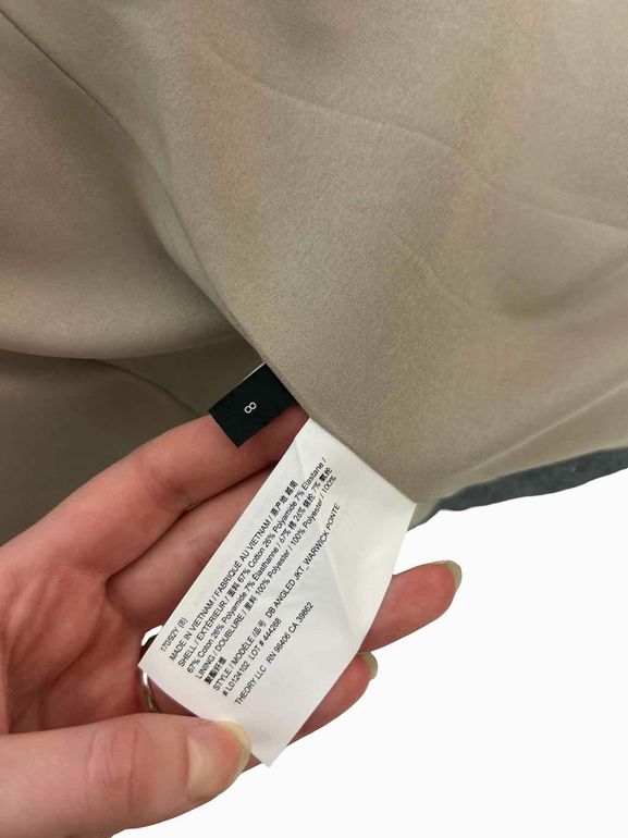 THEORYNWT! DOUBLE BREASTED ANGLED JACKET WARWICK PONTE SIZE: 8