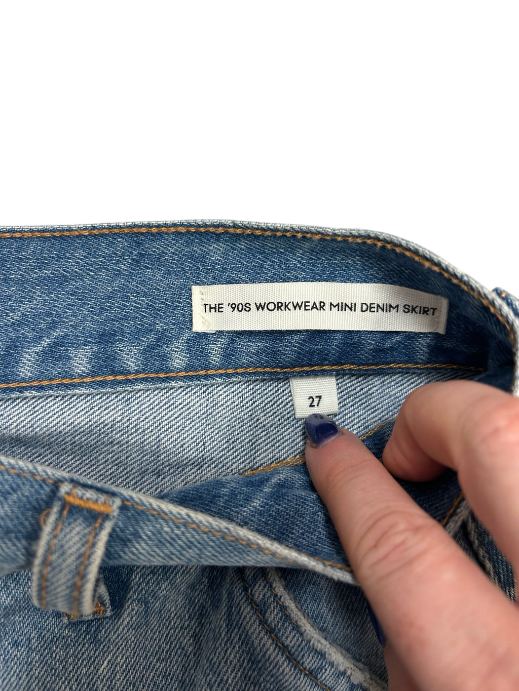 ARITZIA DENIM FORUM THE 90s WORKWEAR MINI DENIM SKIRT SIZE 27