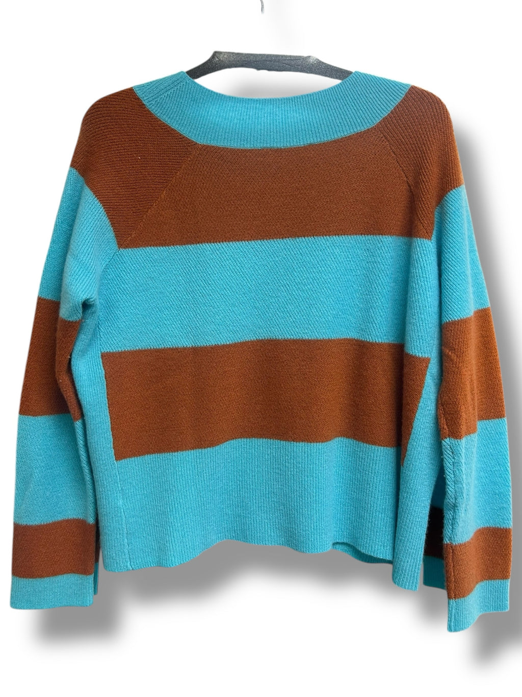 ANTHROPOLOGIE LISA TODD THE STANDOUT CASHMERE COLORBLOCK SWEATER SIZE MEDIUM
