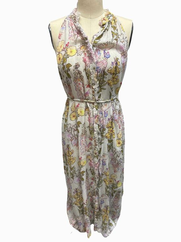 RAQUEL ALLEGRA HALTER MIDI DRESS GARDEN PRINT SIZE: 00