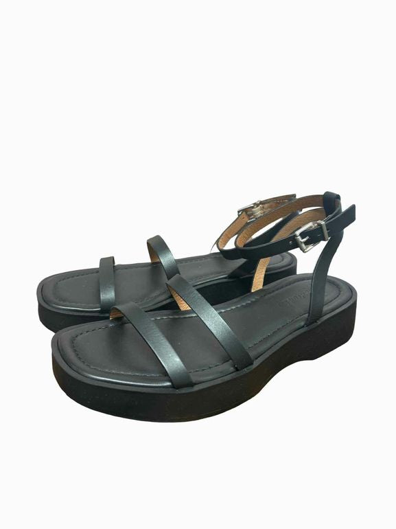 MADEWELL NIB! BIRDIE DOUBLE STRAP PLATFORM SANDALS BLACK 8.5