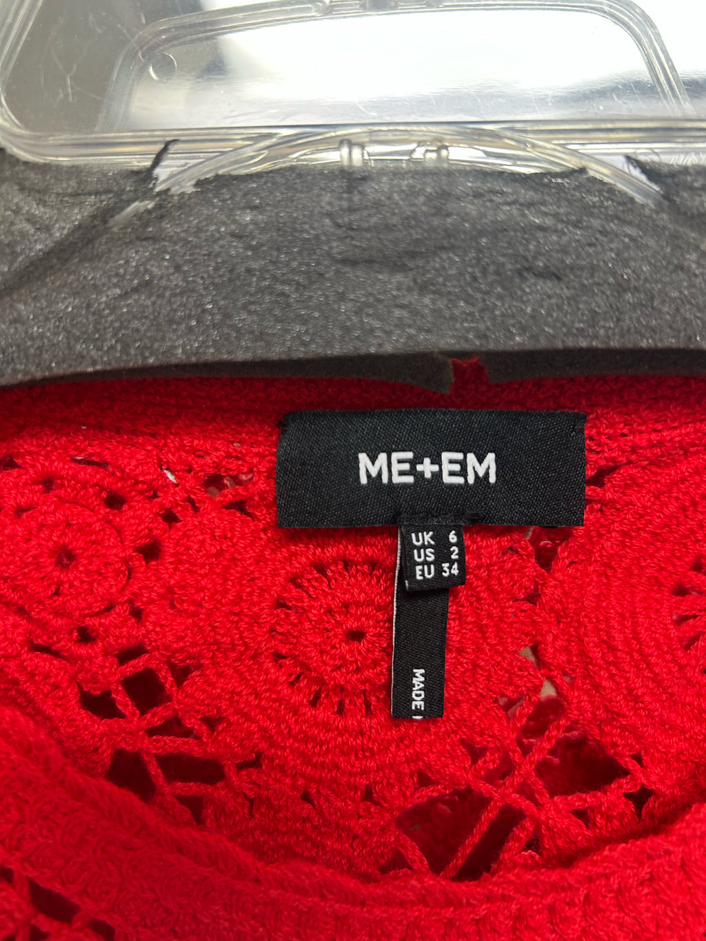 ANTHROPOLOGIE ME+EM ASYMMETRIC CROCHET RED VEST TANK TOP SIZE 2
