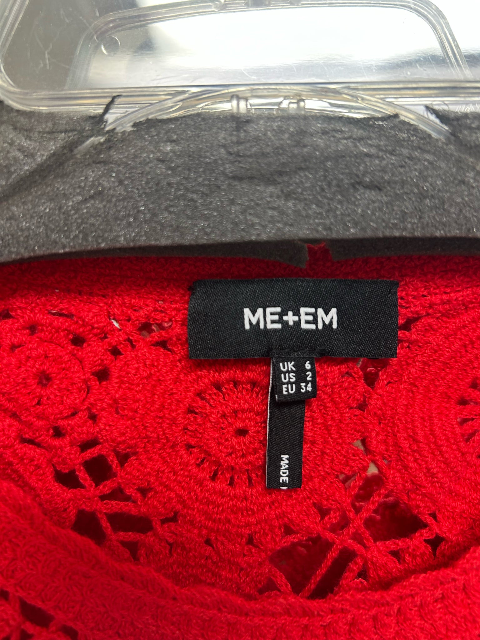 ANTHROPOLOGIE ME+EM ASYMMETRIC CROCHET RED VEST TANK TOP SIZE 2