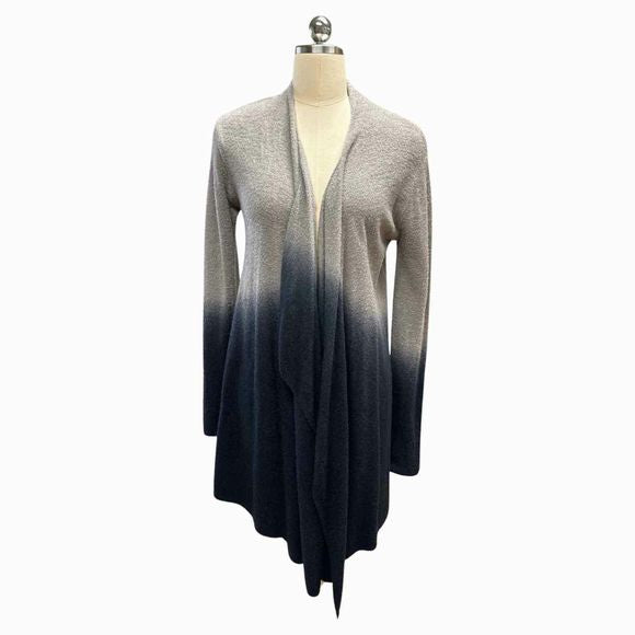BAREFOOT DREAMS OMBRE COZY CHIC LITE LONGLINE GRAY/NEAVY CARDIGAN SIZE S/M