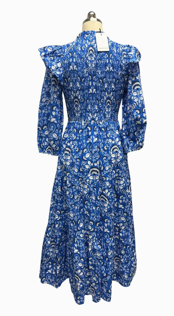 SUGARLIPS NWT! LS FLORAL ROYAL BLUE MAXI DRESS SIZE S