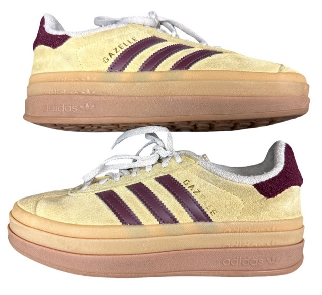 ADIDAS GAZELLE ALMOST YELLOW BOLD LACE-UP SIZE 6