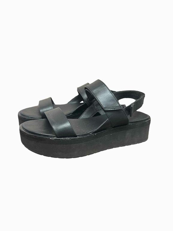 EVERLANE THE LEATHER PLATFORM SANDAL BLACK 9