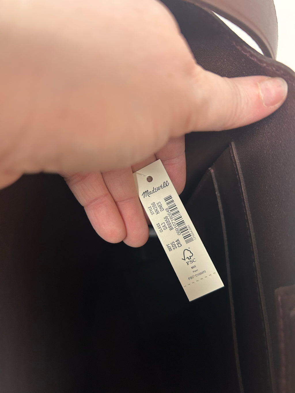 MADEWELL NWT THE ESSENTIAL LEATHER BUCKET TOTE BROWN PURSE