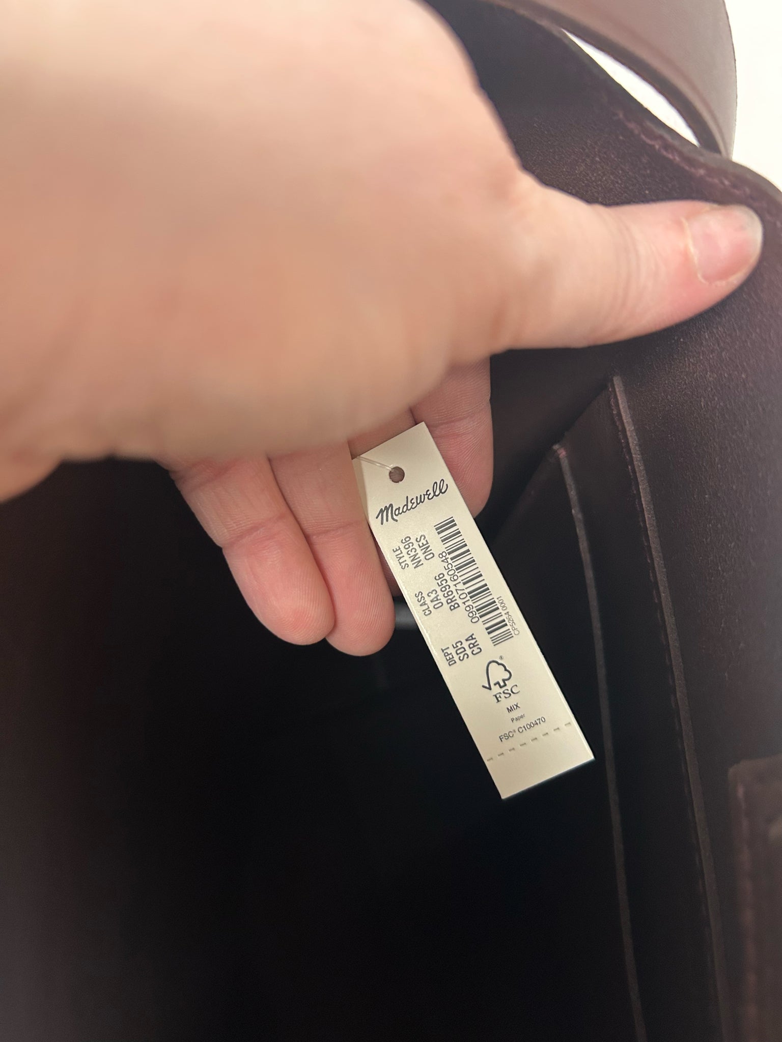 MADEWELL NWT THE ESSENTIAL LEATHER BUCKET TOTE BROWN PURSE