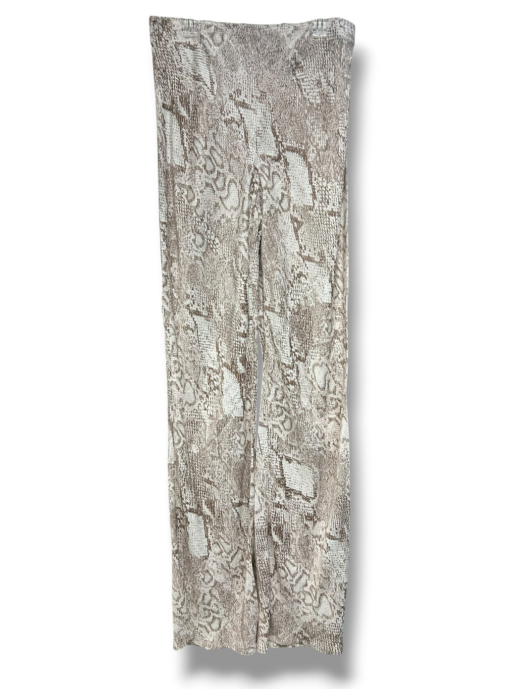 NWT ANTHROPOLOGIE TILDA SNAKESKIN FLARE PULL ON SATIN PANTS SIZE SMALL
