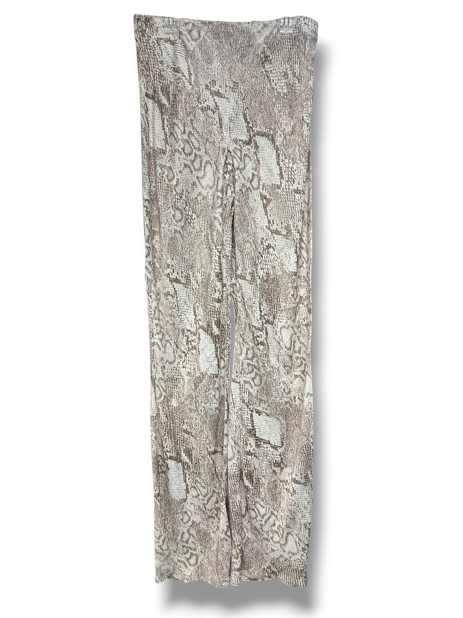 NWT ANTHROPOLOGIE TILDA SNAKESKIN FLARE PULL ON SATIN PANTS SIZE SMALL