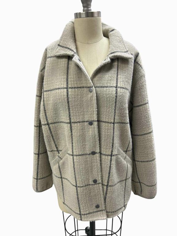 Z SUPPLY  BRONX PLAID SNAP-FRONT SIZE: XS