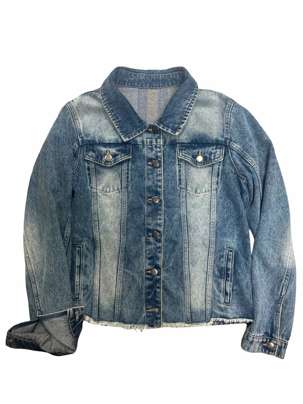 BEADED BEE DESIGN ON BACK DENIM JACKET SIZE: L