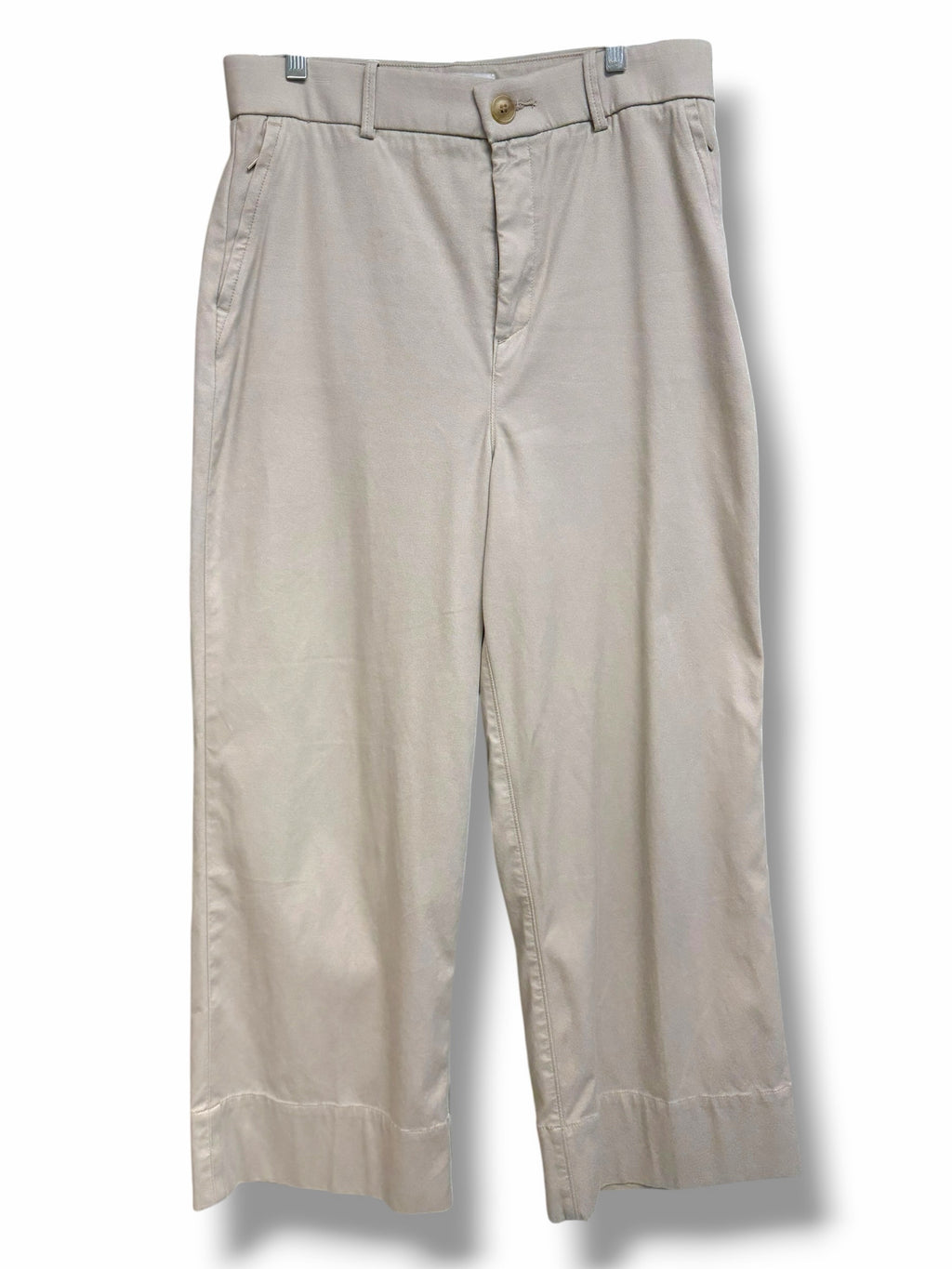 SPANX HIGH RISE WIDE LEG STRETCH BONE IVORY PANTS SIZE LARGE