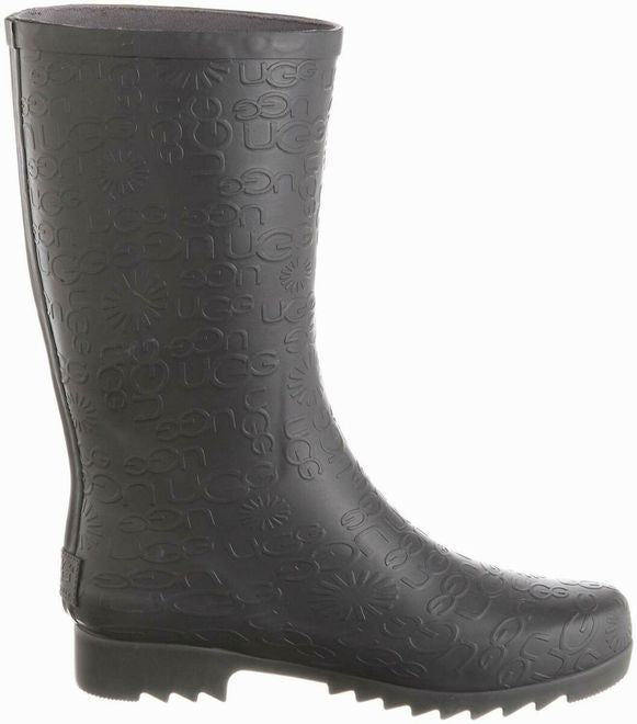 UGG WILSHIRE RUBBER RAIN BOOT BLACK 9