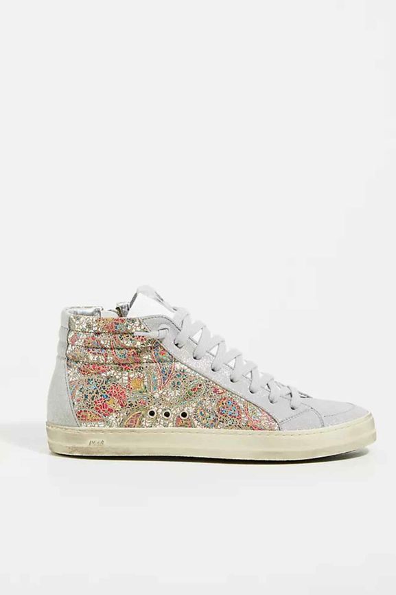 ANTHROPOLOGIE P448 PAISLEY SKATE HIGH-TOP SNEAKER SIZE: 38