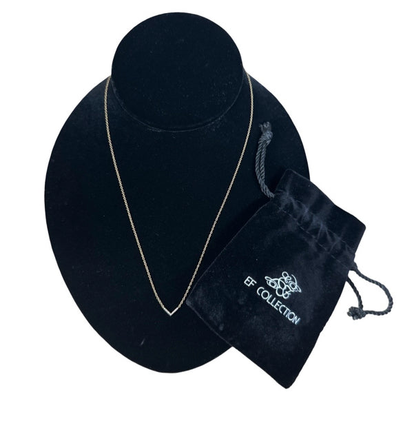 EFC  EMILY FAITH COLLECTION 14K MINI DIAMOND CHEVRON V PENDANT