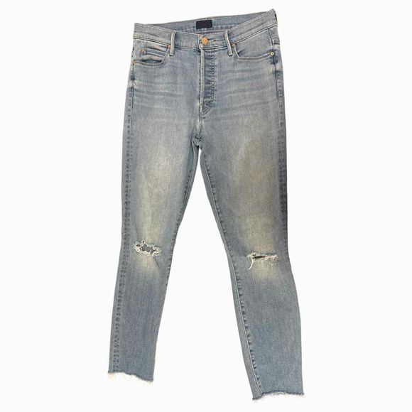 MOTHER THE STUNNER ANKLE FRAY IN HIT THE JACKPOT DENIM JEANS SIZE 28