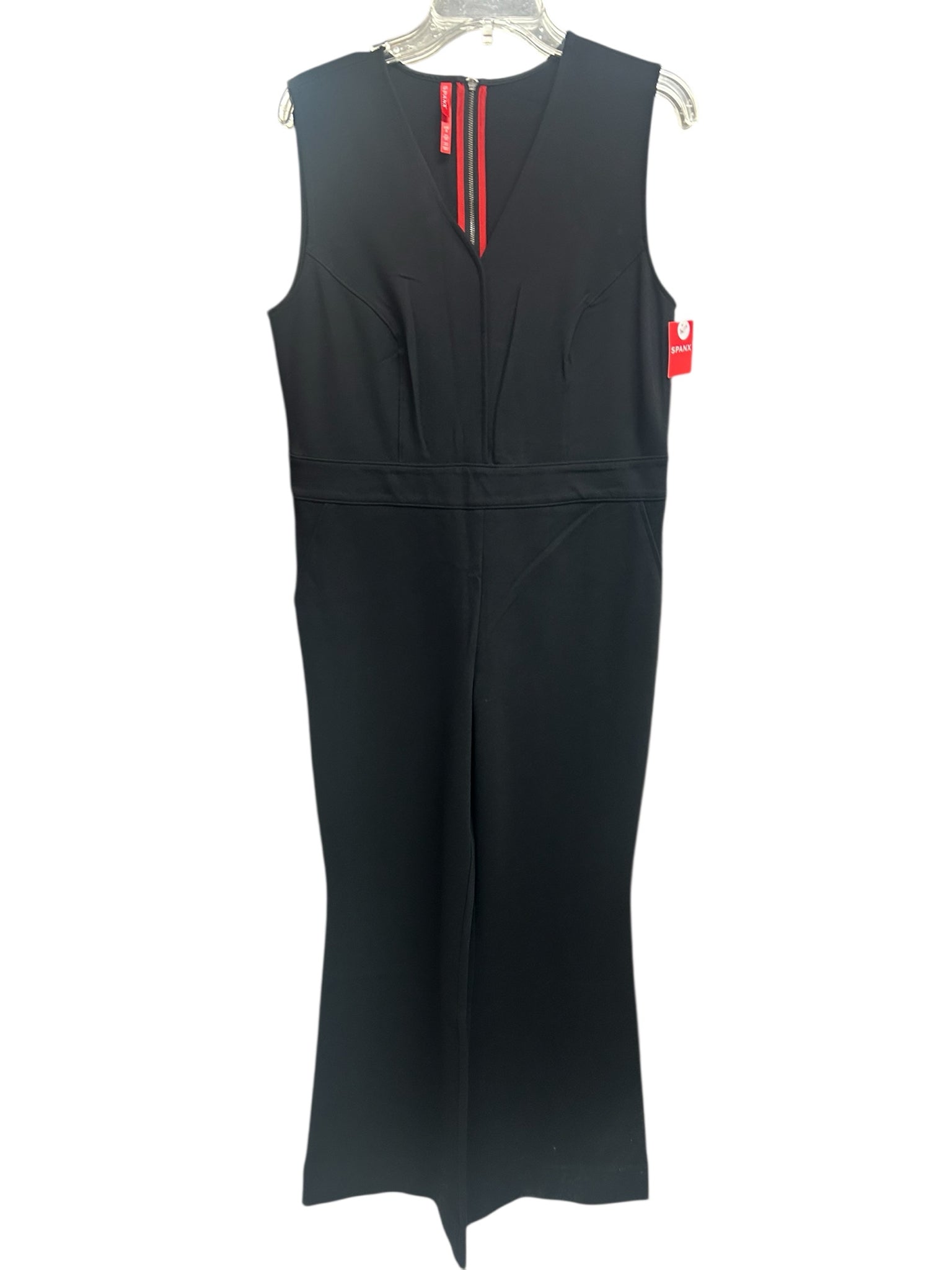 NWT SPANX CLASSIC SLEEVELESS JUMPSUIT BLACK WIDE LEG SIZE LARGE