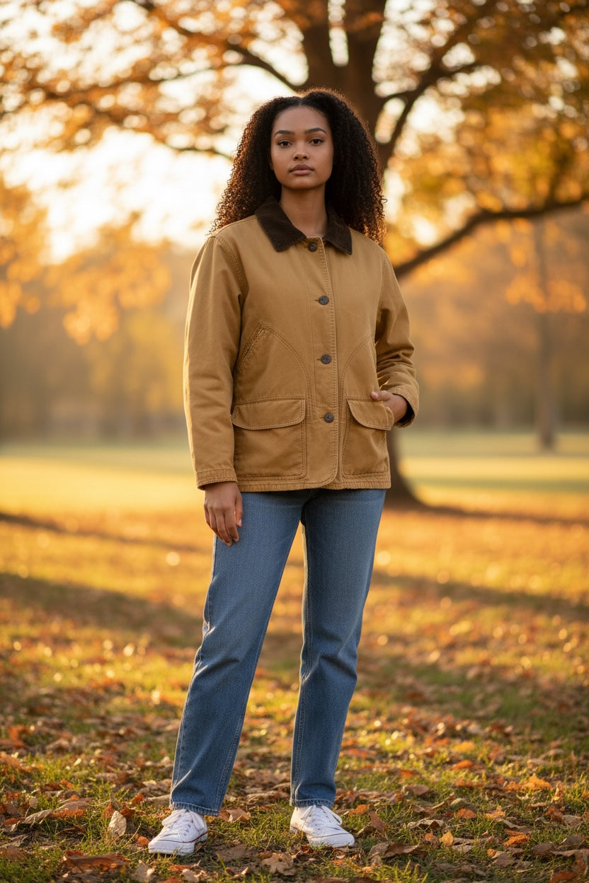 VINTAGE WOOLRICH SADDLE BARN CHORE JACKET FLEECE LINED SIZE XL