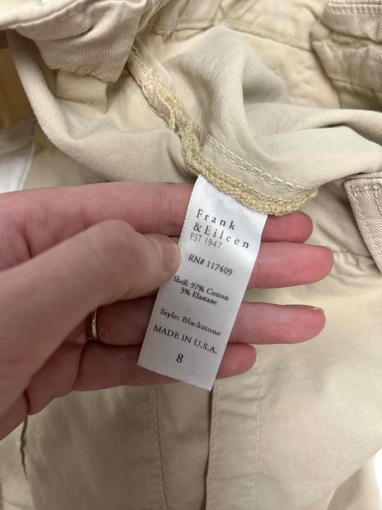 FRANK & EILEEN BLACKSTONE UTILITY ITALIAN PERFORMANCE TWILL RAW HEM SIZE: 8