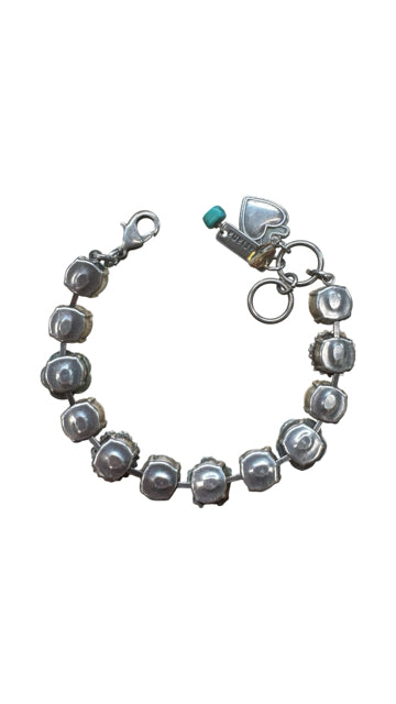 MARIANA TURQUOISE MINERAL AQUA SWAROVSKI CRYSTAL TENNIS BRACELET