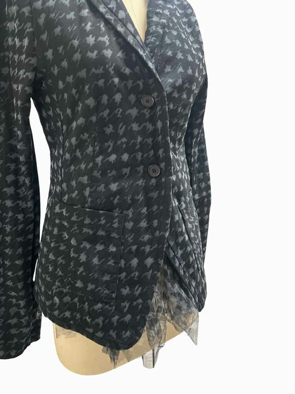 RUNDHOLZ  BLACK LABEL HOUNDSTOOTH TULLE BLAZER SIZE: S