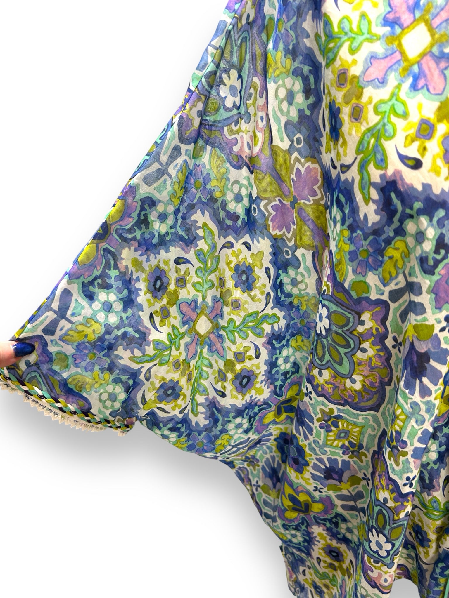 JOHNNY WAS JADE KIARA SILK BLEND COLORFUL BLOUSE SIZE MEDIUM