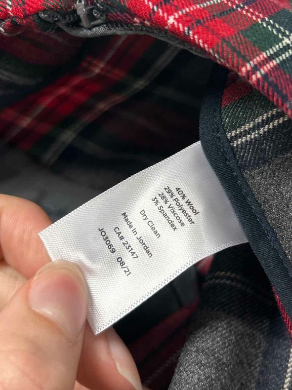 TALBOTS  NWT TARTAN SLIM ANKLE PANT SIZE: 14