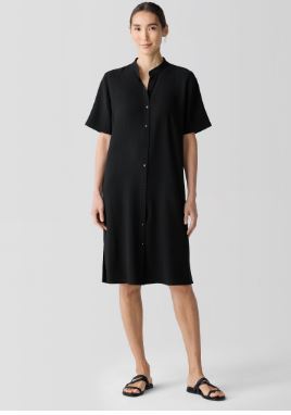 NWT EILEEN FISHER SILK MANDARIN COLLAR BUTTON UP SHIFT DRESS SIZE XL