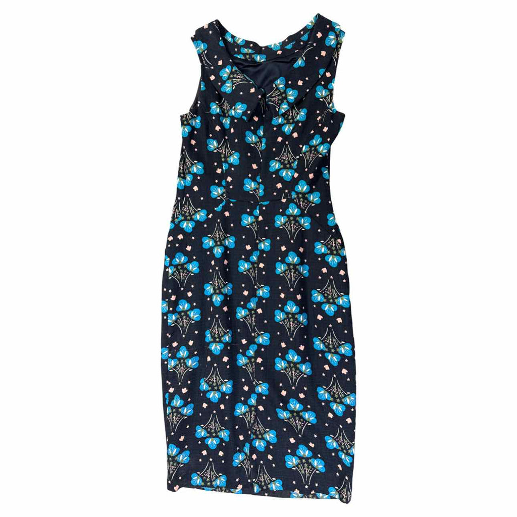 BODEN MARTHA FLORAL PENCIL NAVY DRESS SIZE 2