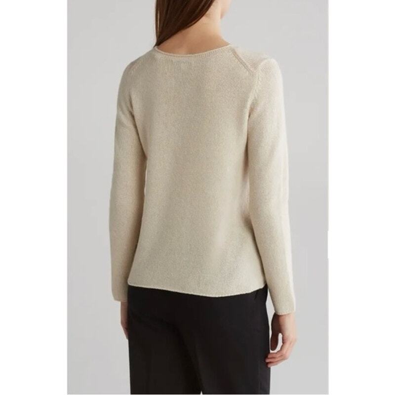 VINCE NWT WOOL/CASHMERE CREW NECK PULLOVER ECRU SIZE MEDIUM