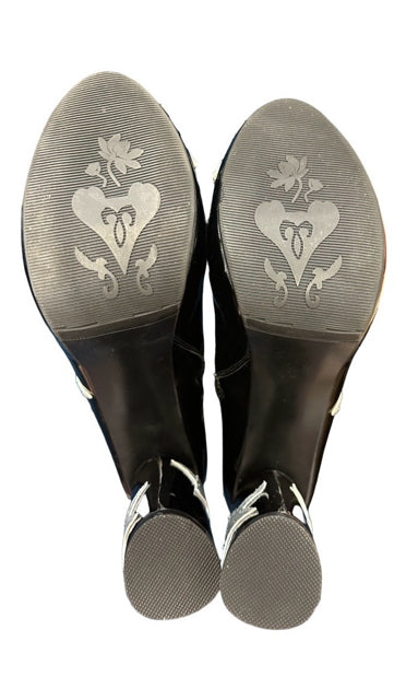 BLACK SILVER STAR EMBELLISHED PLATFORM BOOT 8