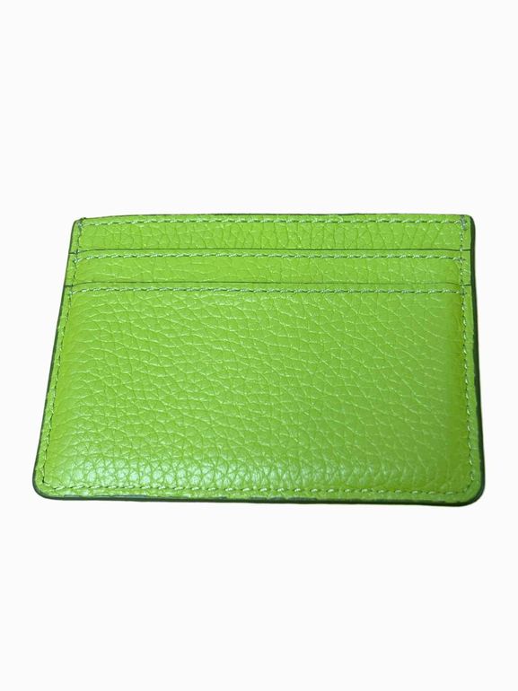 MARC JACOBS PEBBLED LEATHER CARD HOLDER LIME GREEN