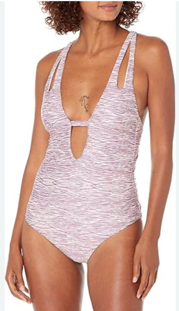BECCA REBECCA VIRTUE BECCA PRINT PLAY CUT OUT ONE PIECE SWIM SIZE: XL