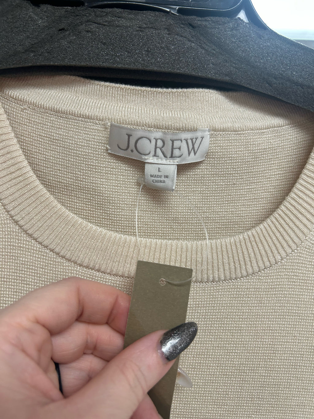 NWT J.CREW LYOCELL SHELL CREAM KNIT SWEATER VEST TANK SIZE LARGE