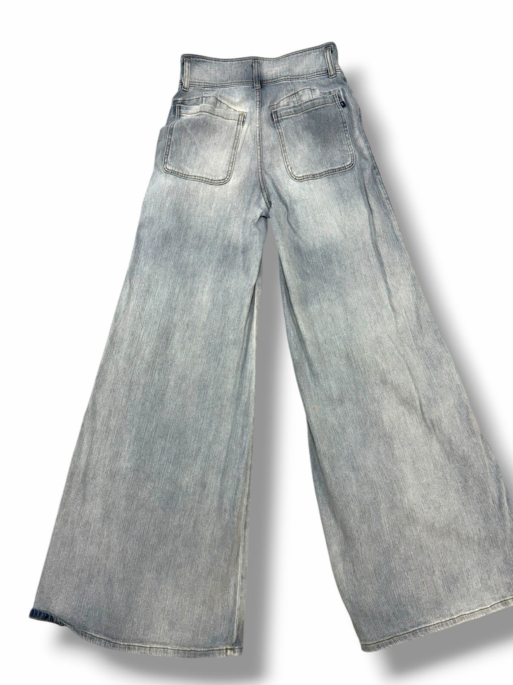 ANTHROPOLOGIE PILCRO HIGH RISE PATCH POCKET WIDE LEG JEANS SIZE 27 TALL