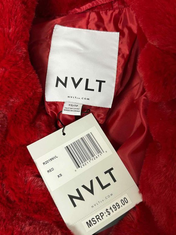 NVLT NWT! FAUX FUR JACKET IN HOLIDAY RED SIZE XS