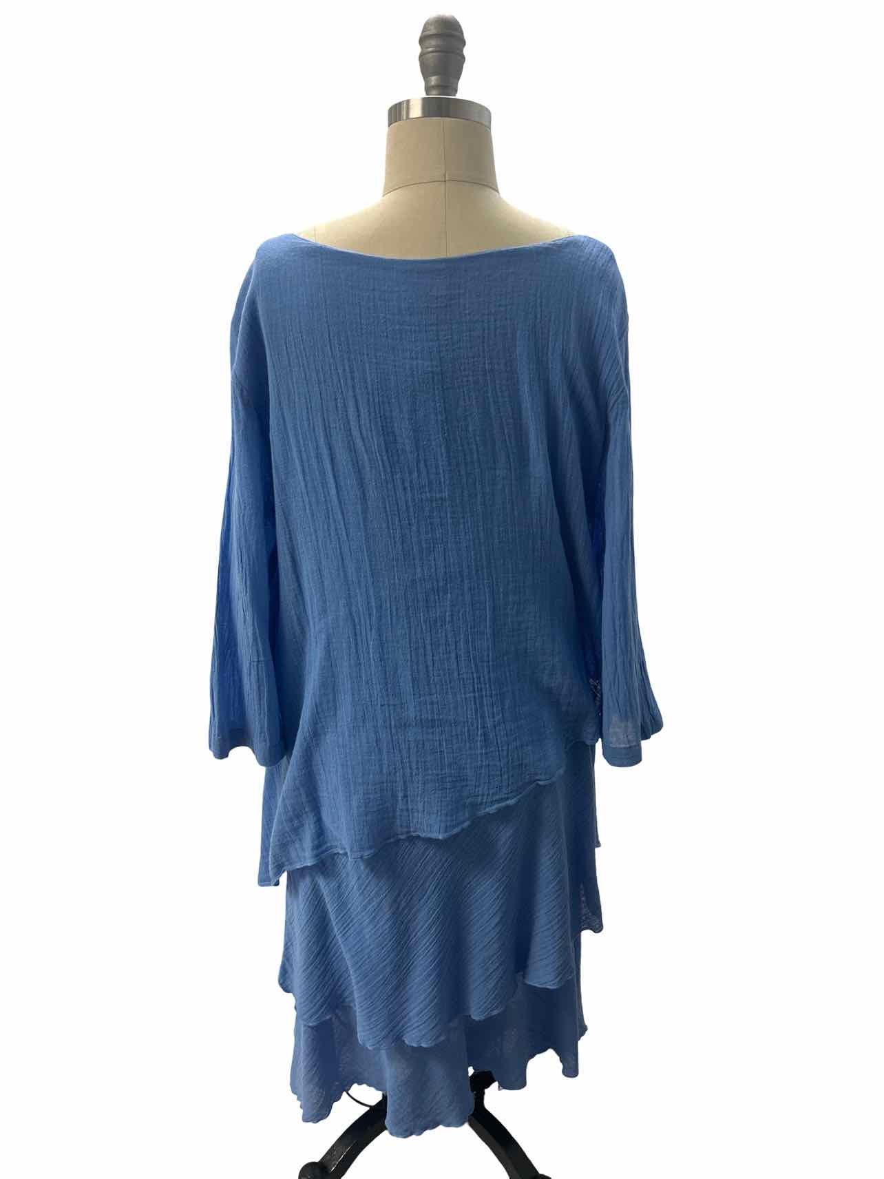 COLOR ME COTTON NWT GAUZE LAYERED LAGENLOOK MIDI DRESS SIZE: M