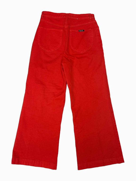 FREE PEOPLE ROLLA'S SAILOR JEAN IN BLOOD ORANGE SIZE: 28