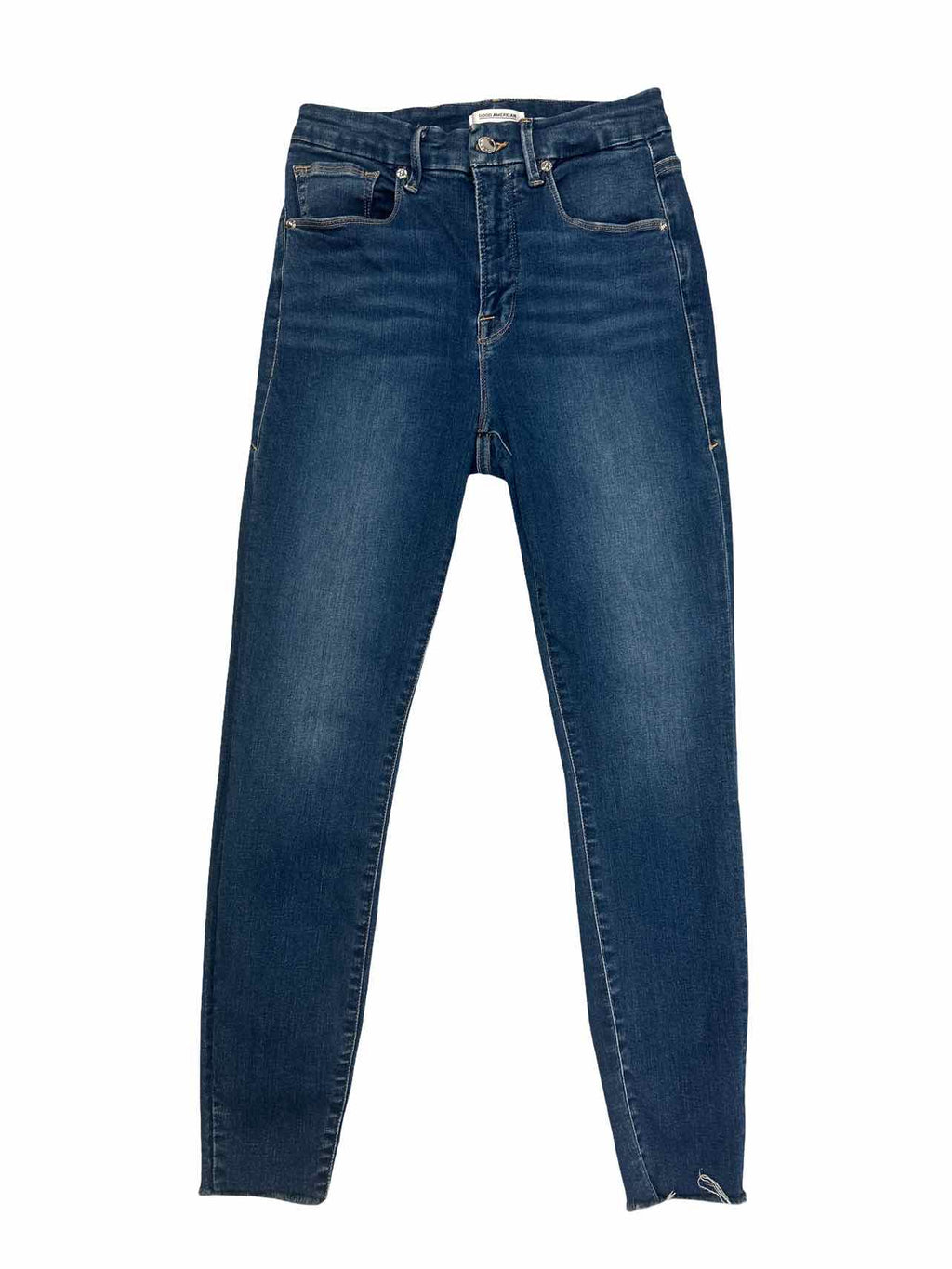 GOOD AMERICAN GOOD WAIST CROP HIGH WAIST SKINNY JEAN RAW HEM B331 SIZE: 6
