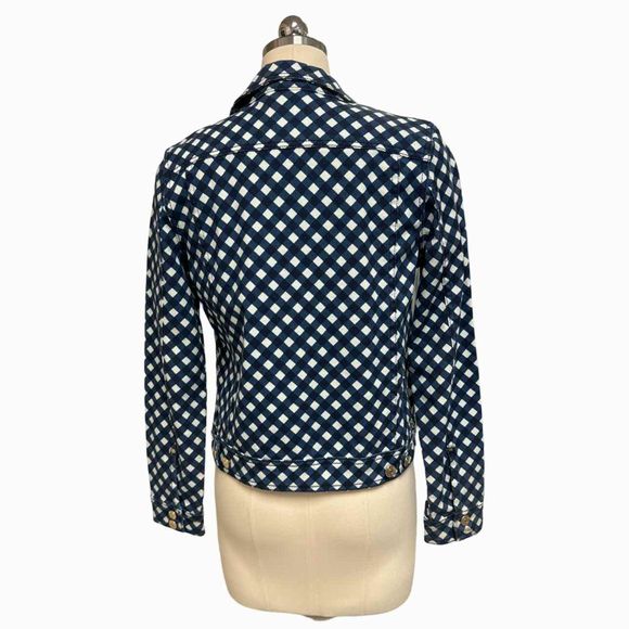 KATE SPADE NWT! BROOME STREET GINGHAM BLUE/WHITE DENIM JACKET SIZE S