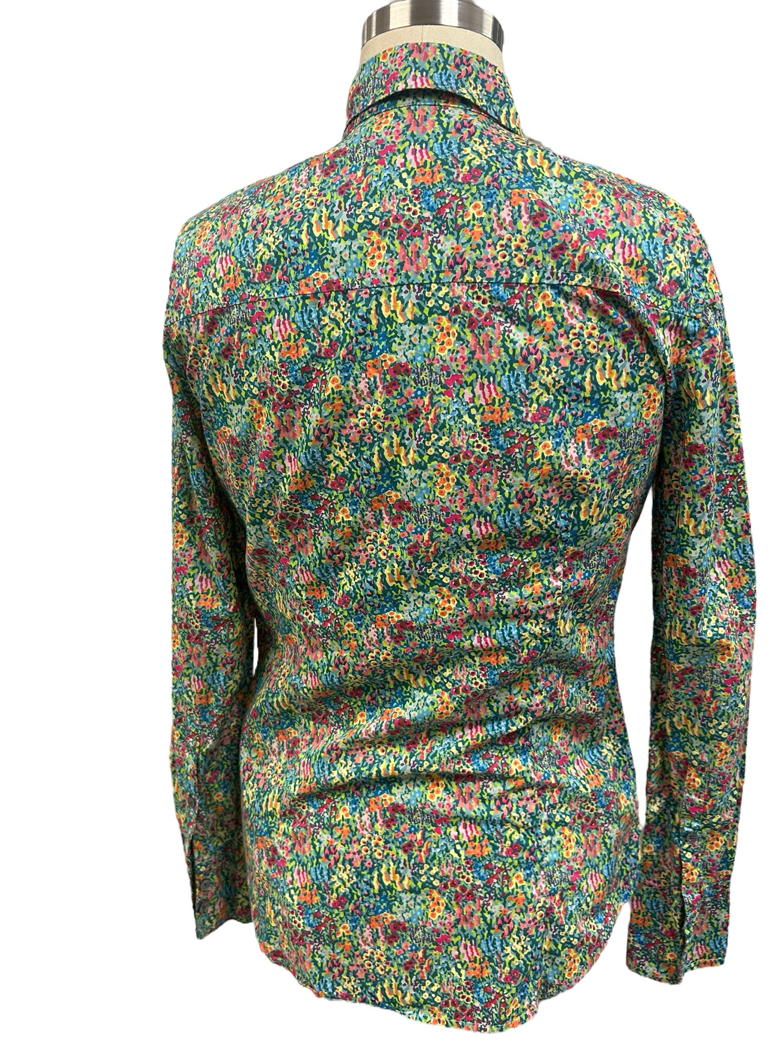 JCREW LIBERTY LONDON PRINT FLORAL MULTI SLIM FIT BUTTON DOWN SIZE 0