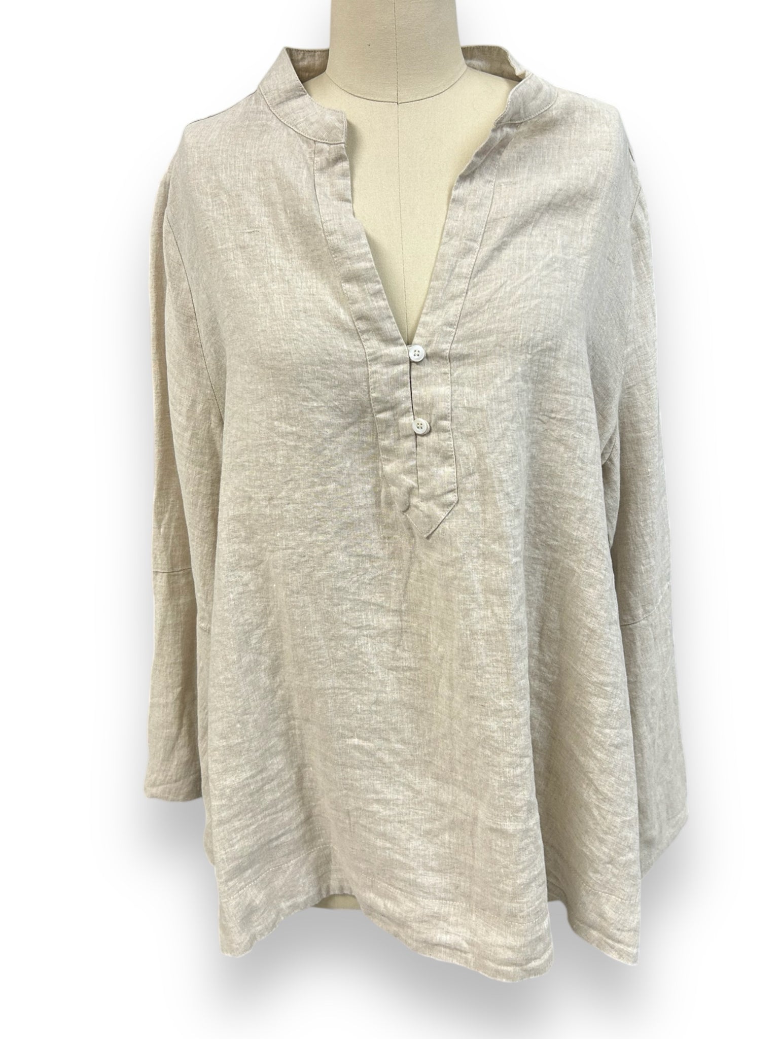 TUCKERNUCK NATURAL LINEN TATUM POPOVER TOP SIZE 2XL