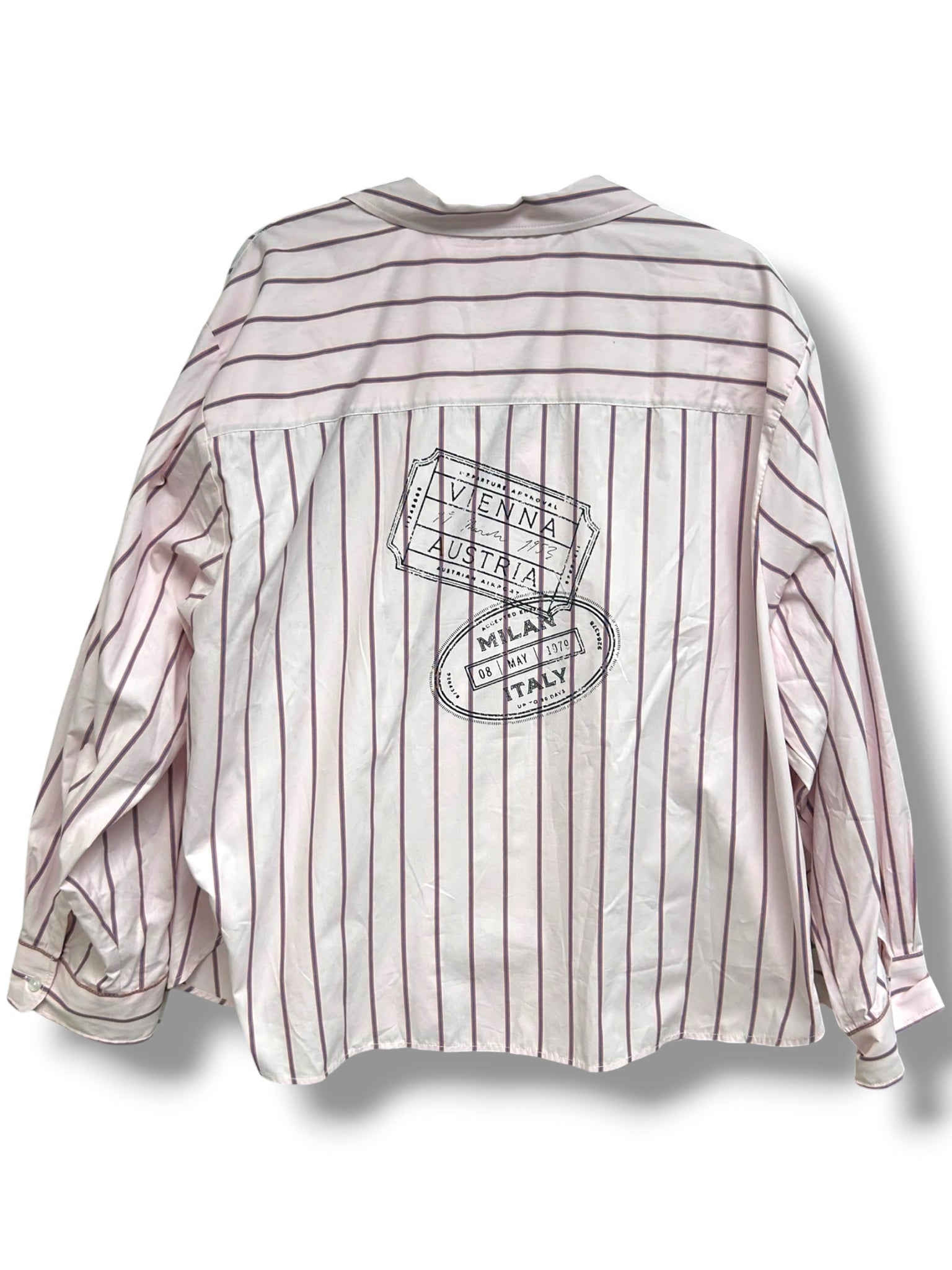 NWT ANTHROPOLOGIE MAEVE PINK STRIPED OVERSIZED BUTTON DOWN TOP SIZE 2X