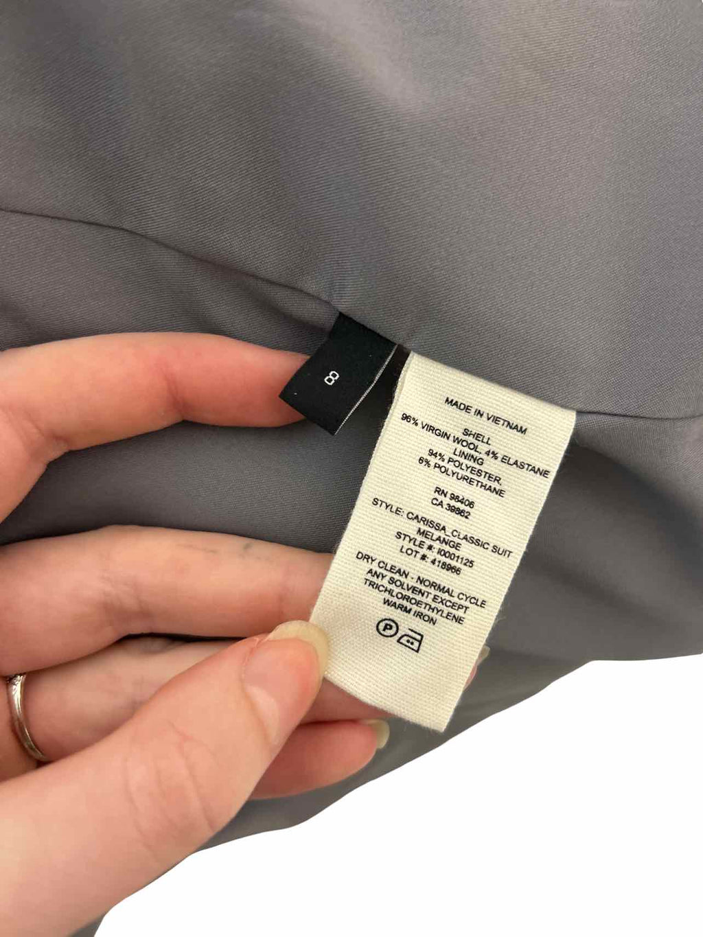 THEORY CARISSA CLASSIC SUIT MELANGE SIZE: 8