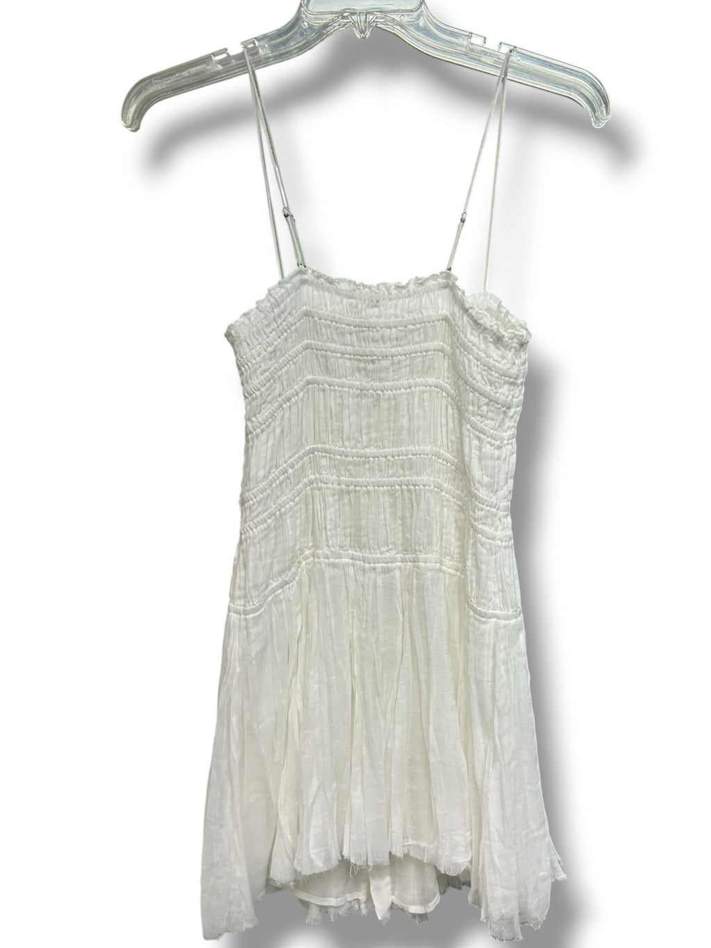 FREE PEOPLE LAUSANNE WHITE COTTON SMOCKED SLIP DRESS SIZE SMALL