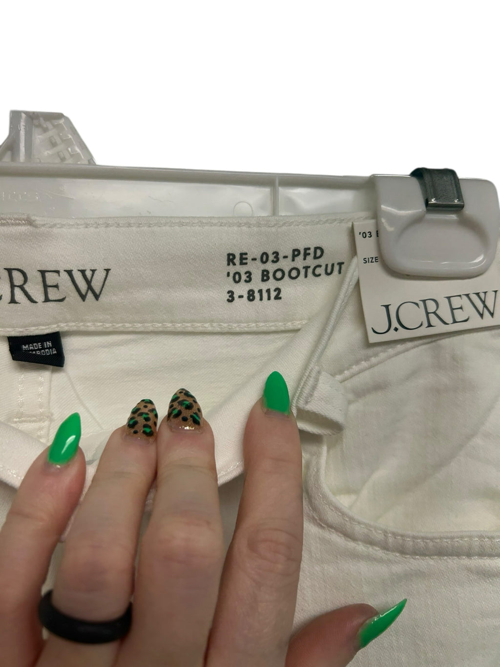 NWT J.CREW '03 BOOTCUT WHITE DENIM JEANS STRETCH SIZE 26